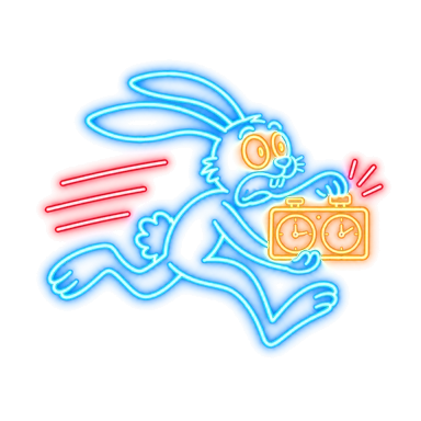 The Clock neon sign. This battle lasts only 28 turns.