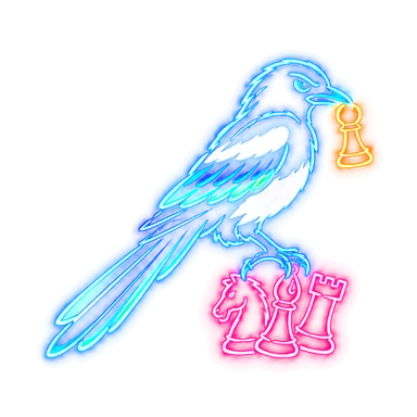 The Collector neon sign. Your first capture of each piece type scores nothing.