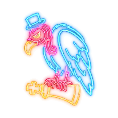 The Undertaker neon sign. Every piece you lose costs you 2 Mult.