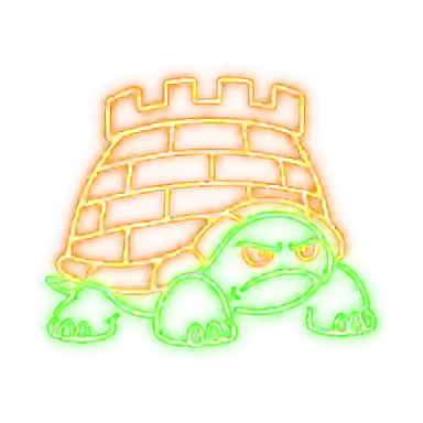 The Wall neon sign. The enemy fields a full row of Sentry Pawns.